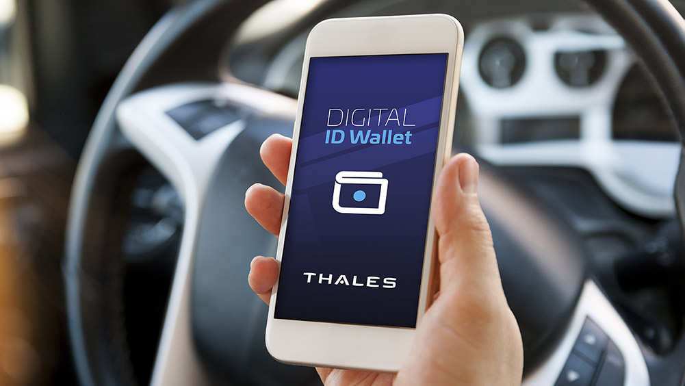Mobile phone showing Thales Digital ID Wallet