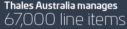 Thales Australia manages 67,0000 line items