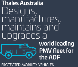 Thales Australia Designs, manufactures, maintains and upgrades a world leading PMV fleet for the ADF. PROTECTED MOBILITY VEHICLES.