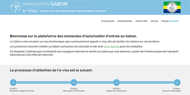 Site web: e-Visa du Gabon