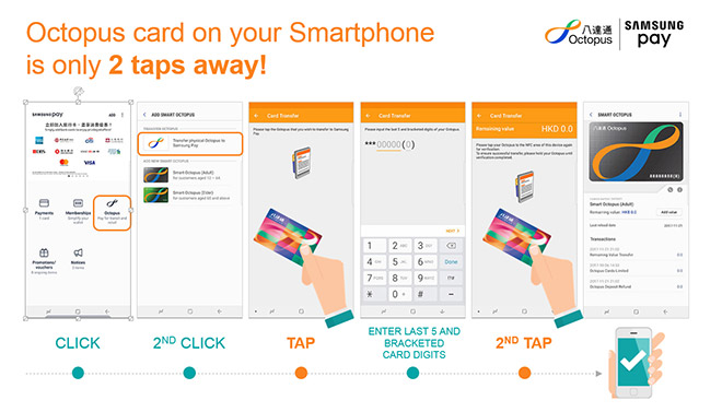 Digitization of the existing Octopus card on your Smartphone is only 2 taps away!