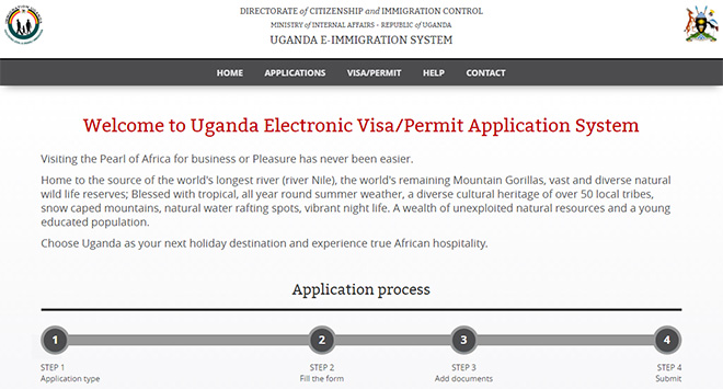 Uganda electronic visa-permit application system